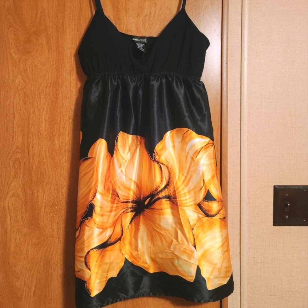 Wet seal silk strappy dress L